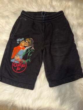 Off-White Vampire Kiss Graphic Print Sweatshorts Black